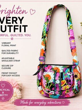 Vera Bradley Va Va Bloom Mini Hipster Crossbody Purse Retired Floral Wallet Bag